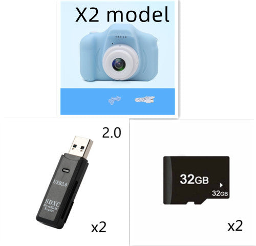 Appareil Photo Numérique Mini HD pour Enfants : X2 Cartoon, Fun et Créatif