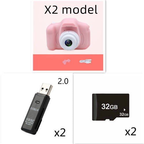 Appareil Photo Numérique Mini HD pour Enfants : X2 Cartoon, Fun et Créatif