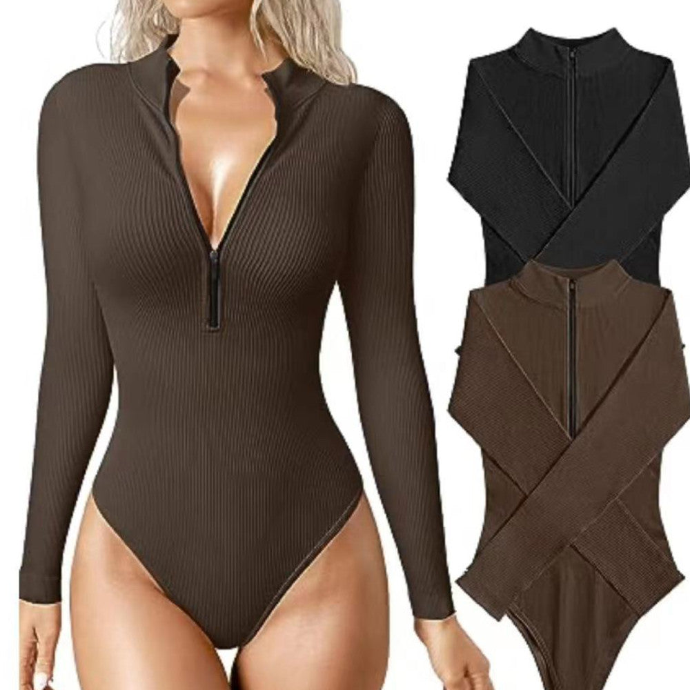 Combinaison Longue à Manches Longues : Body Gainant Sans Couture /Style Moderne et Confort Absolu