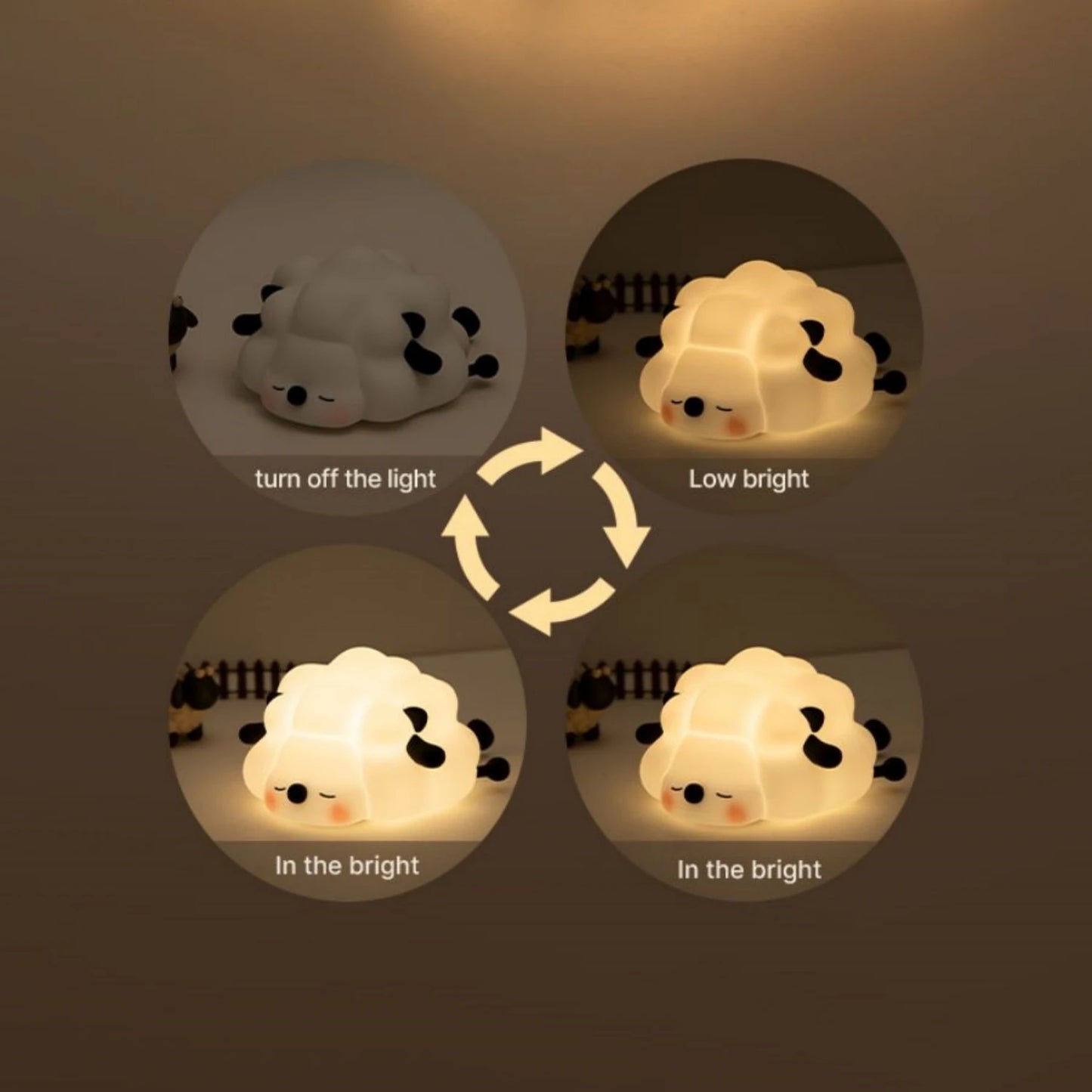 Lampe de Nuit LED Animaux Mignons : Veilleuse Silicone Rechargeable pour Enfants et Bébés