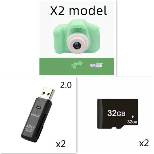 Appareil Photo Numérique Mini HD pour Enfants : X2 Cartoon, Fun et Créatif