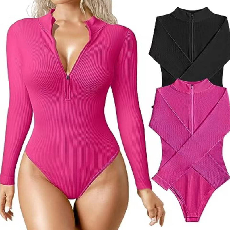 Combinaison Longue à Manches Longues : Body Gainant Sans Couture /Style Moderne et Confort Absolu
