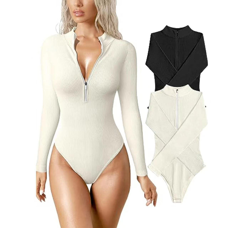 Combinaison Longue à Manches Longues : Body Gainant Sans Couture /Style Moderne et Confort Absolu
